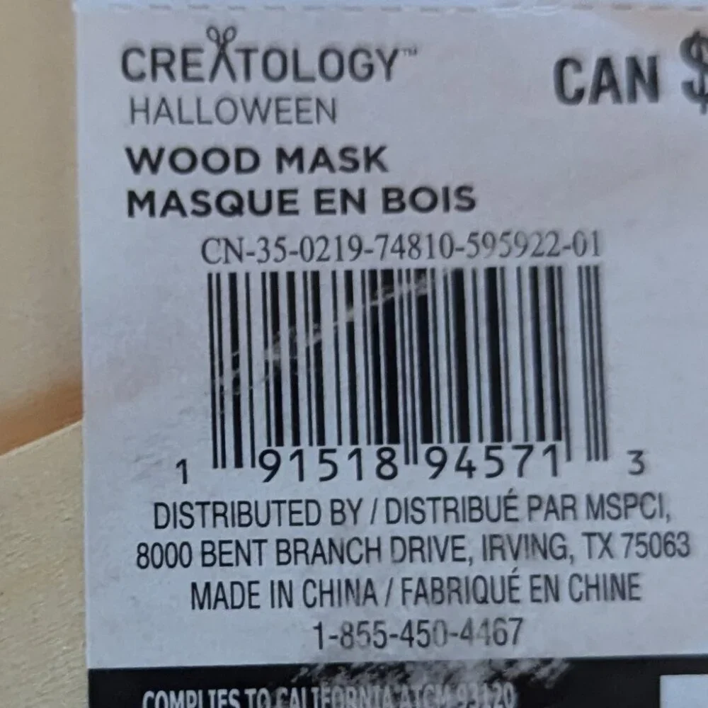NWT Halloween 3 Wood Masks DIY Crafts Creatology Cat Witch Dracula Costume NEW